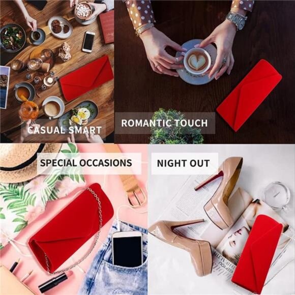 Clutch Purses Evening Bag for Women Party Prom Black-Tie Events Velvet Handbag - Picture 7 of 8